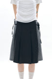 Litton side check pleated skirt