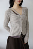 Rudder Slit Alpaca Cardigan