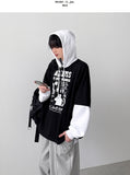 Kanami Color Matching Layered Hoodie