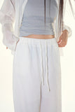 Texture wrinkle wide pants