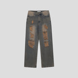 Western Slim Wide Damage Denim