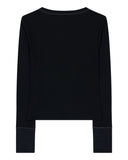 MIX POINT LONG SLEEVE BUTTON T-SHIRT