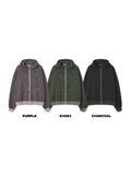 Poen Striped Pigment Zip Hoodie