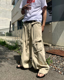 Belted Dyeing Cargo Pocket Pants