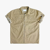 Stripe denim roll-up shirt jacket
