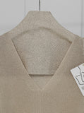 [Premium] Whole Garment Modern V-neck Short Sleeve Knit