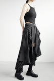 Lucky Back Slit Unbalanced Sleeveless