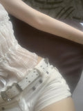 Virginia Low-Rise White Shorts