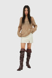 Folding shirring long boots