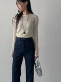Pocket High Waist Center Crease Bootcut Denim