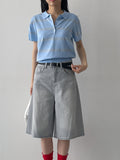 [Short sleeve ver.] Symbol stripe collar knit