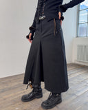 A-LINE COTTON SLIT SKIRT