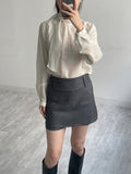 Yoru High Neck Tie Blouse