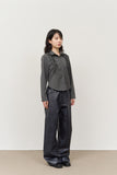 (W) Modet Frill Striped Shirt