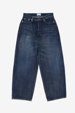 Calico raw wide denim pants