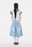 Solvi shirring zip-up blouse