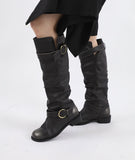 Buckley washing leather long boots