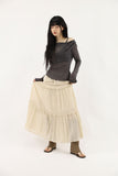 See-through rough drape tee