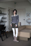 Peril check long sleeve shirt top