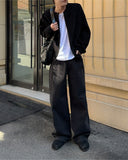 Wide leg denim pants