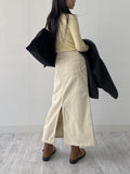 [Hidden Banding] 791 Corduroy H-Line Long Skirt