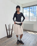 SNAP WRAP SOLID PLEATS SKIRT