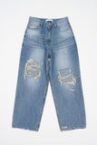 Brivan distressed wide denim
