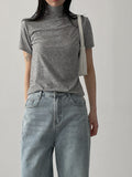 Tom Ribbed Mockneck Half T-Shirt