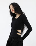 Side belt slim tee