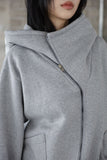 Diagonal Zipper Hood Zip-Up