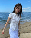 PUFF SLEEVE SHIRRING BLOUSE