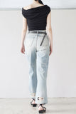 Bageu Crop Off Shoulder Tee