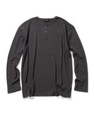 RIBBED HENLEY NECK LONG SLEEVE