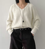 [wool30%] Basic Haji Wool V-Neck Cardigan