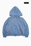 Brick pigment crop hoodie zip-up