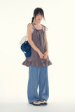 Sage wide denim pants