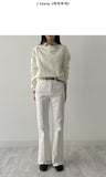 One-shoulder boat neck loose fit sweatshirt
