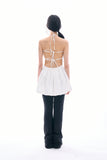 Mui pleated halter-neck one-piece
