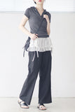 Lunine shirring layered pants