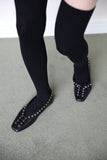 Eyelet Square Flat Shoes