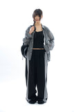 Vina sheer check wrinkle shirt