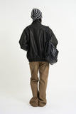 Fur lining leather blouson jumper