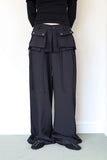 Off-pleated slacks pants