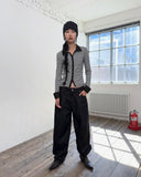LEATHER STRING SHIRRING BEANIE