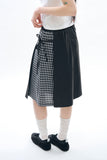 Litton side check pleated skirt