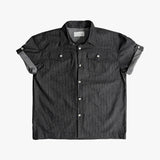 Stripe denim roll-up shirt jacket