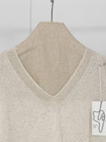 [Premium] Whole Garment Marsil Linen V Short Sleeve Knit
