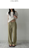 Ethnic Seersucker Wide Pants