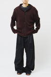 Record Pleats Zip Hoodie