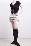 Lucent shirring button crop tee